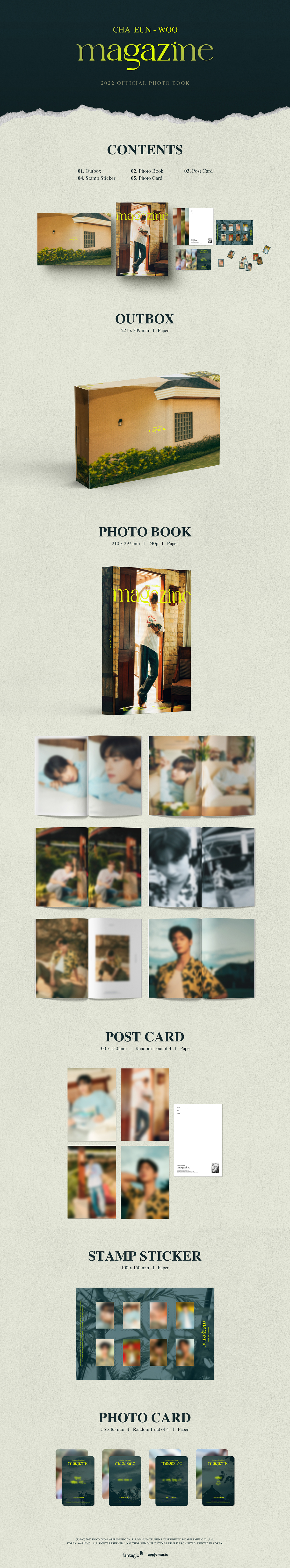 ASTRO Cha Eunwoo factory Magazine Photobook with Pre-Order POB